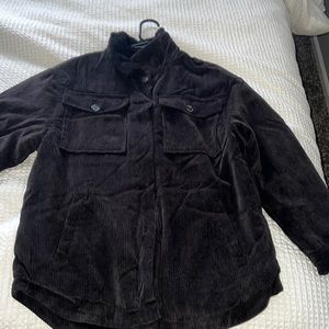 Black Sherpa lined puffer jacket